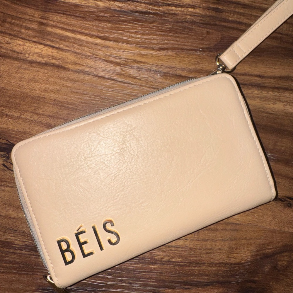 Beis Leather Zip Wristlet